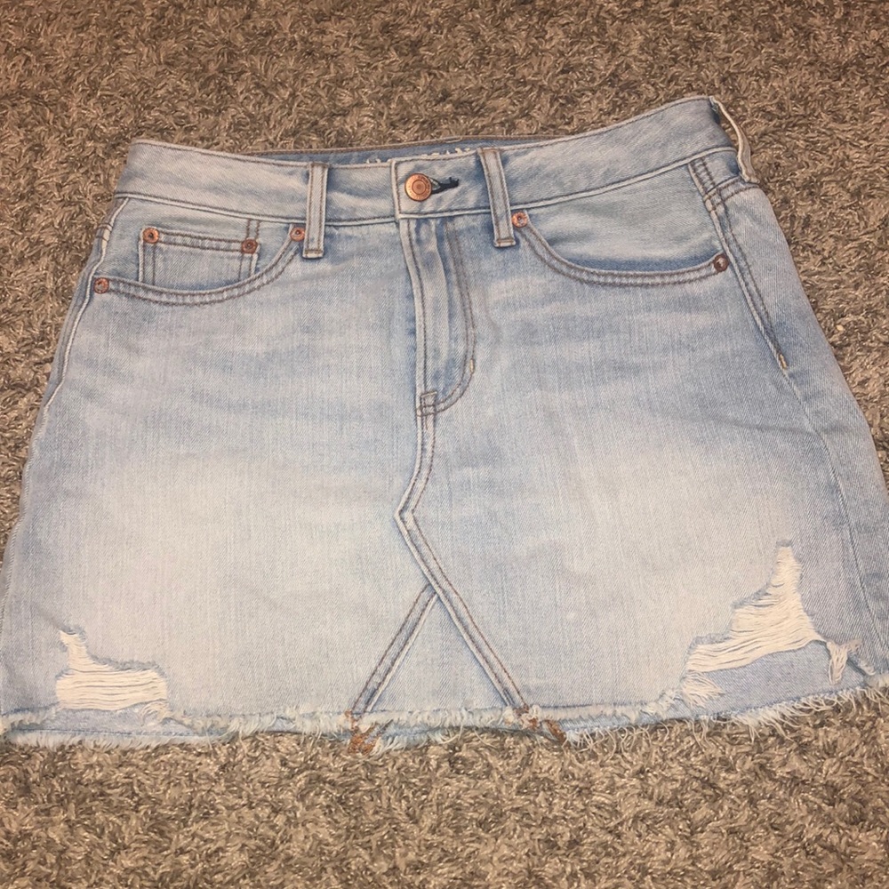 denim mini skirt